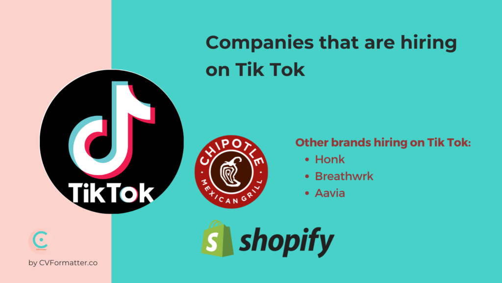 Companies that are hiring on Tik Tok